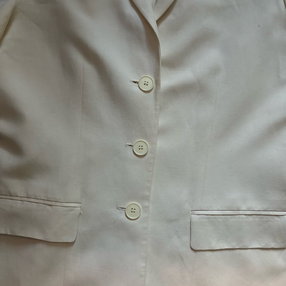 Vintage Cream Ann Taylor Cream Linen Blend Women’s Blazer Size 10 - Picture 2 of 6